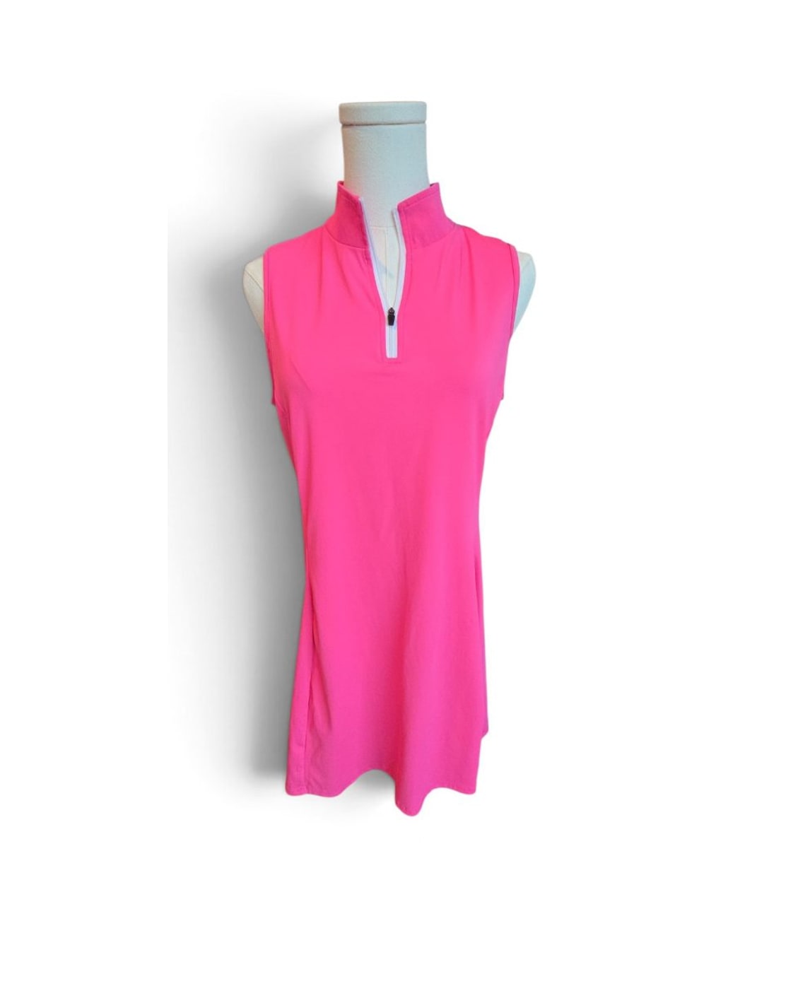 Sleeveless Quarter-Zip Longline Top