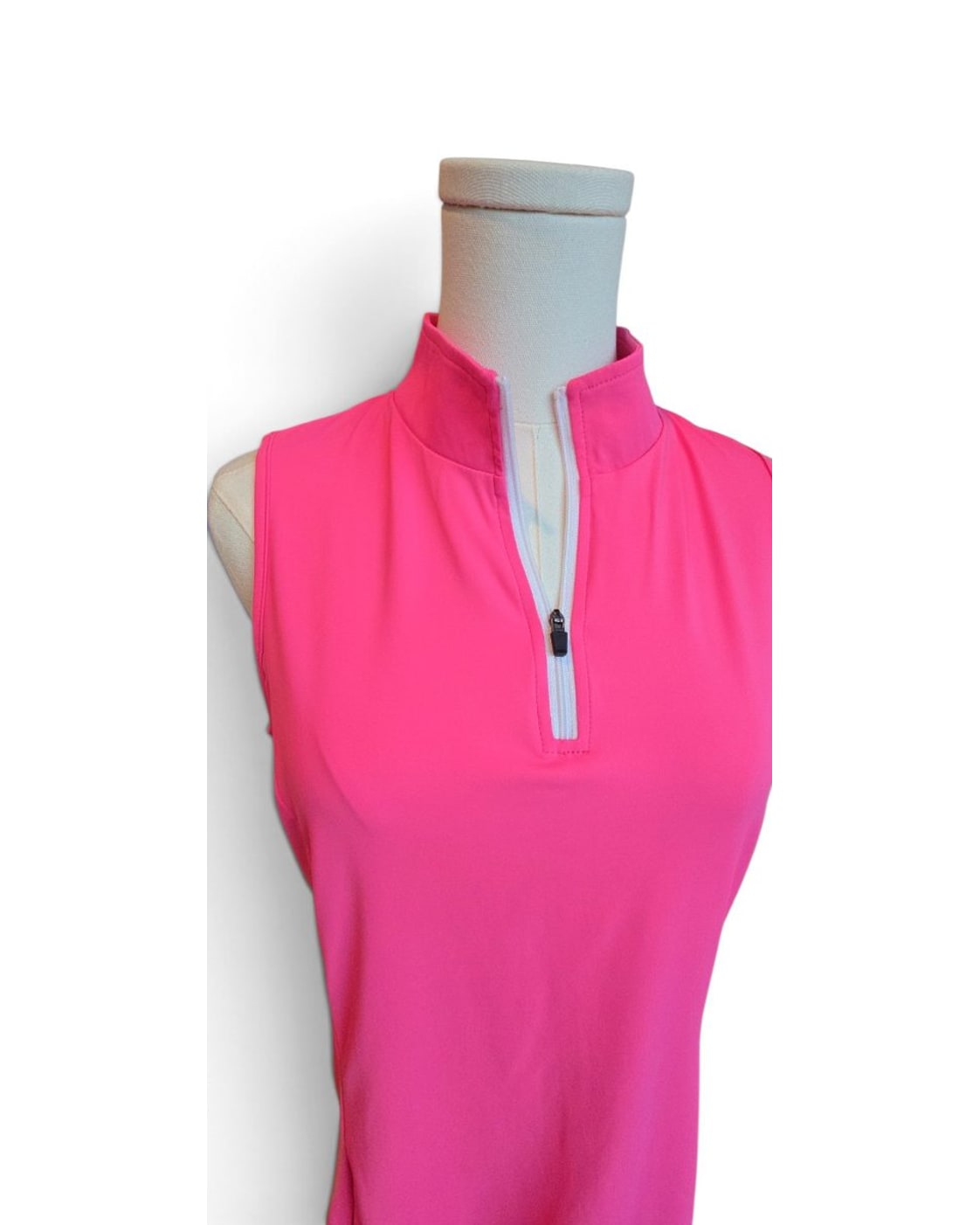Sleeveless Quarter-Zip Longline Top