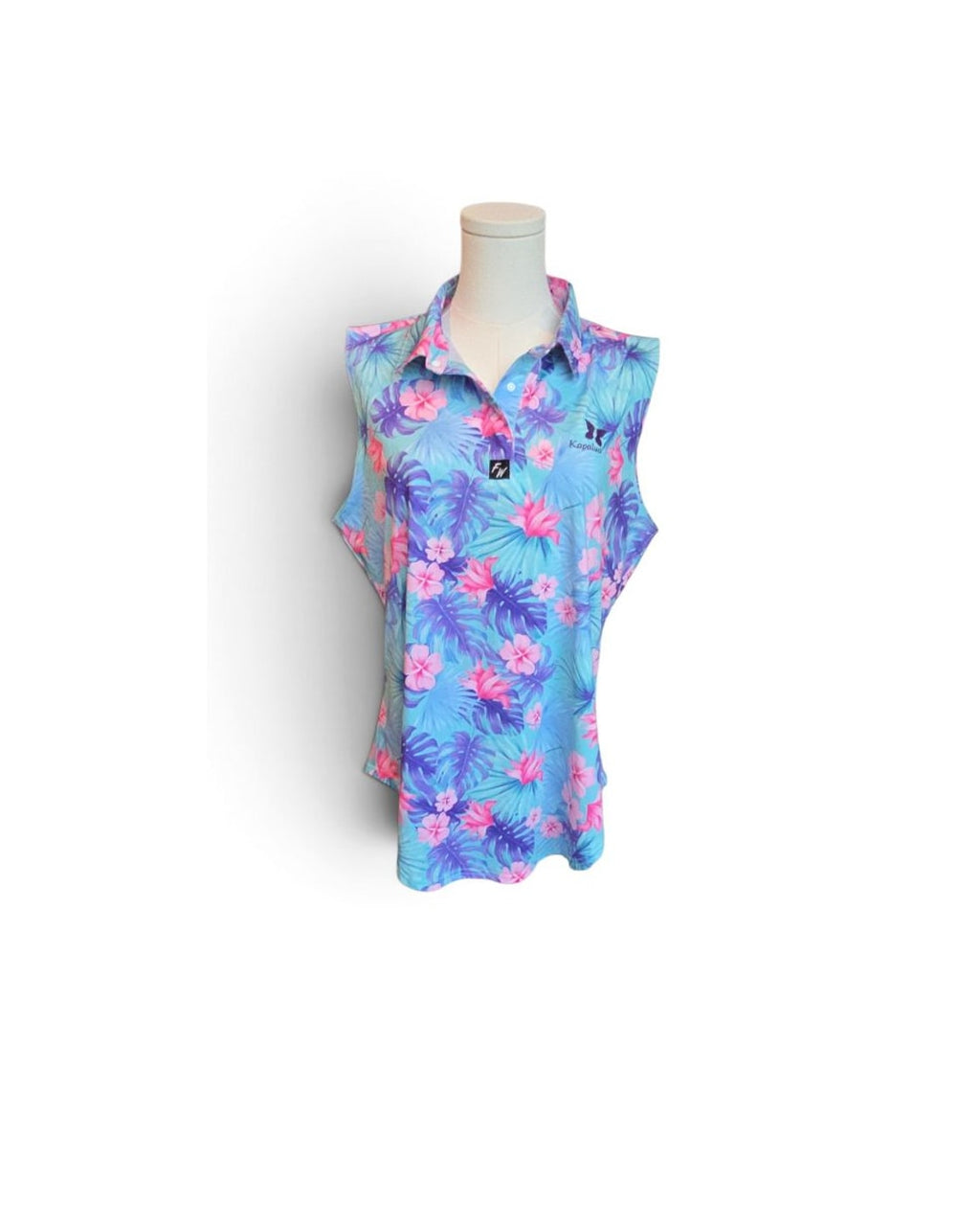 Full Wedge Golf Tropical Floral Sleeveless Polo