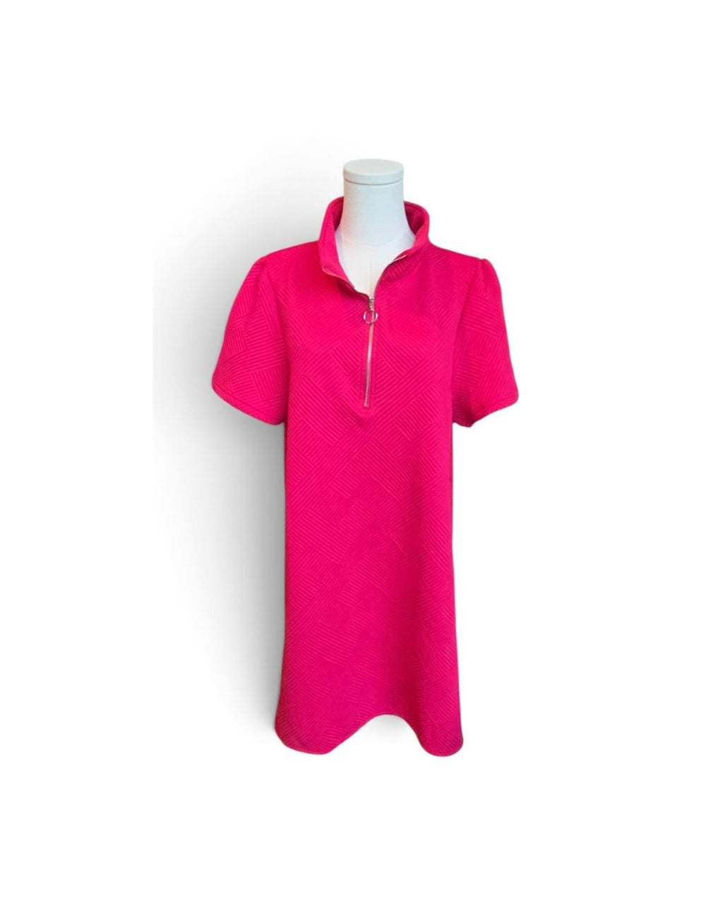 my element BOUTIQUE Textured Half-Zip Mini Dress