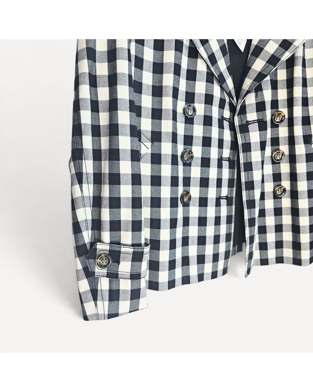 ANN TAYLOR Gingham Double-Breasted Blazer