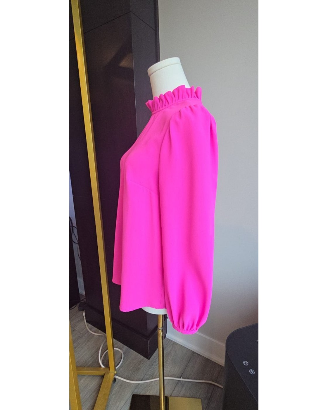 Pink J.Crew Ruffle-Neck Blouse, size XS – photo 4
