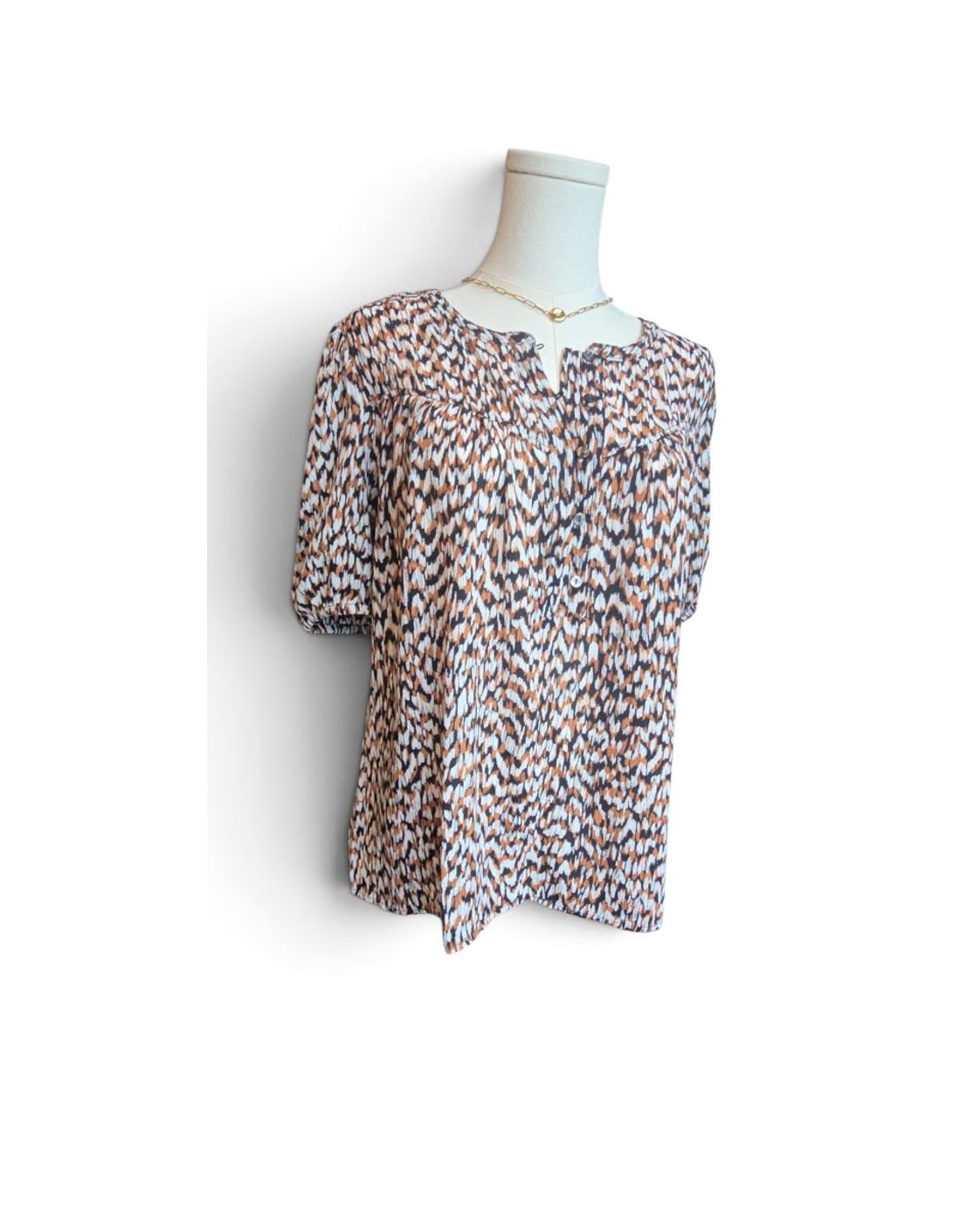 Multicolor Loft Abstract Print Blouse, size L