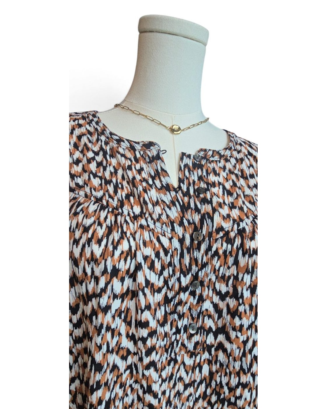 Multicolor Loft Abstract Print Blouse, size L – photo 2