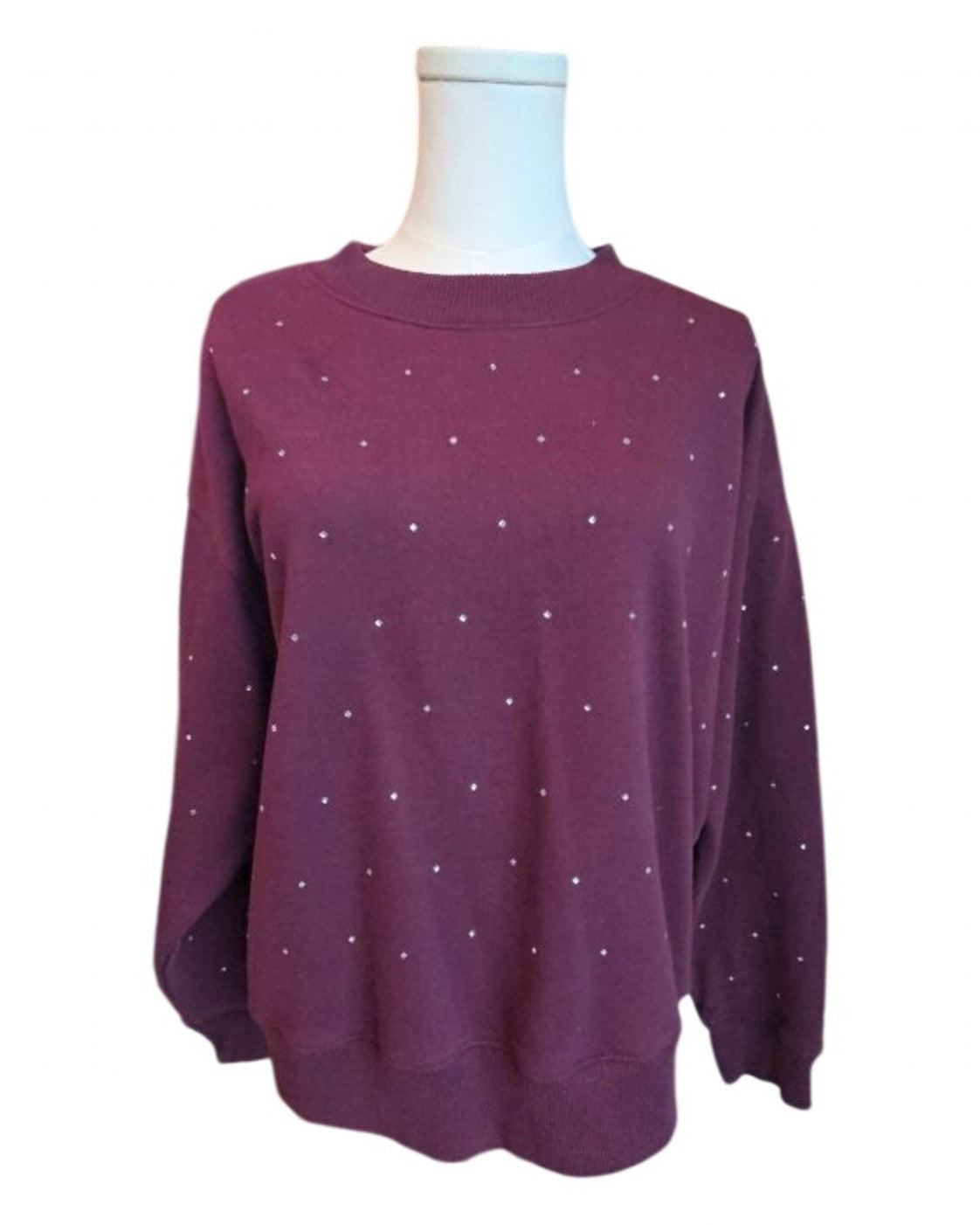 Red A New Day Rhinestone Crewneck Sweater, size XL