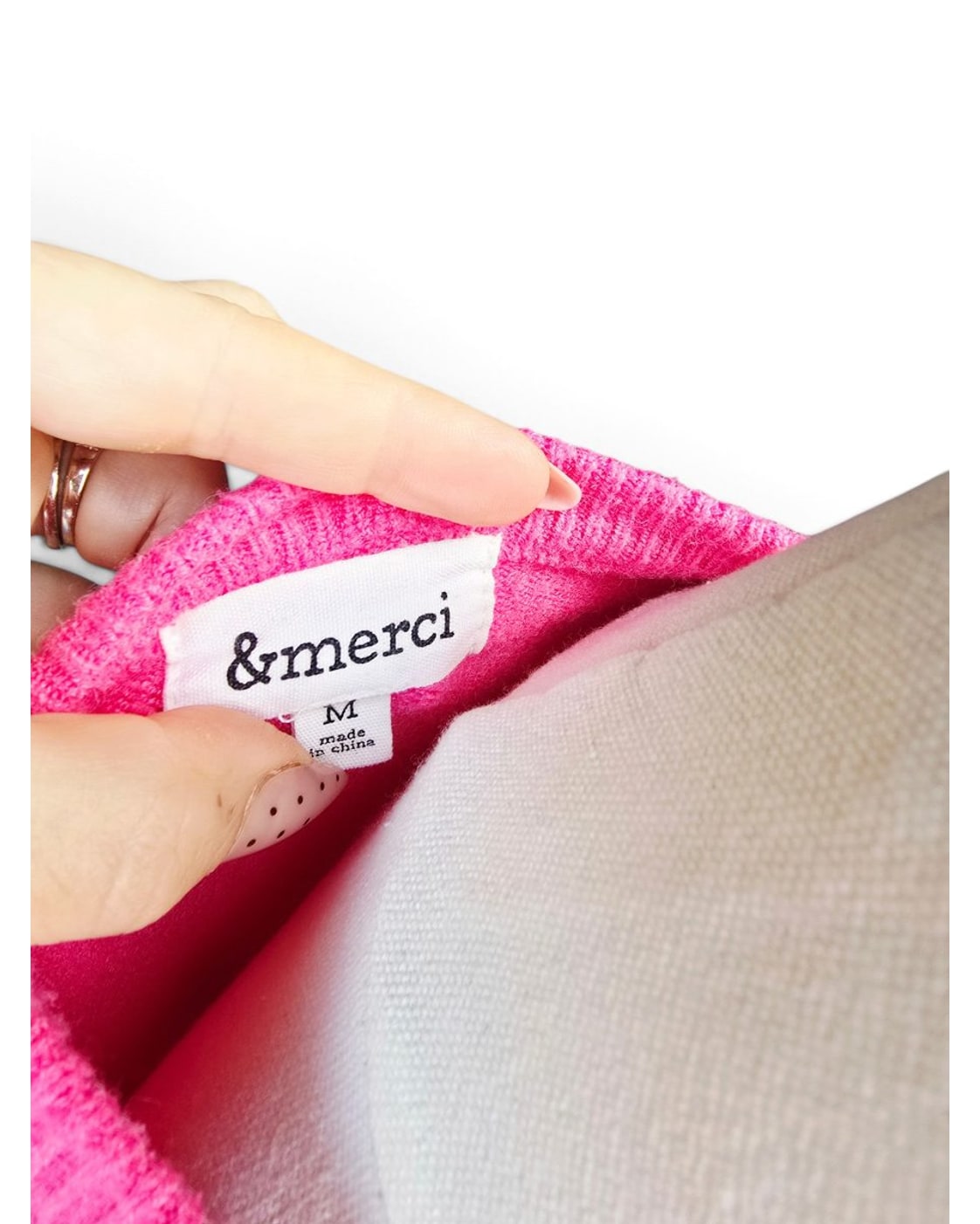 Pink &merci Puff Sleeve Sweater, size M – photo 4