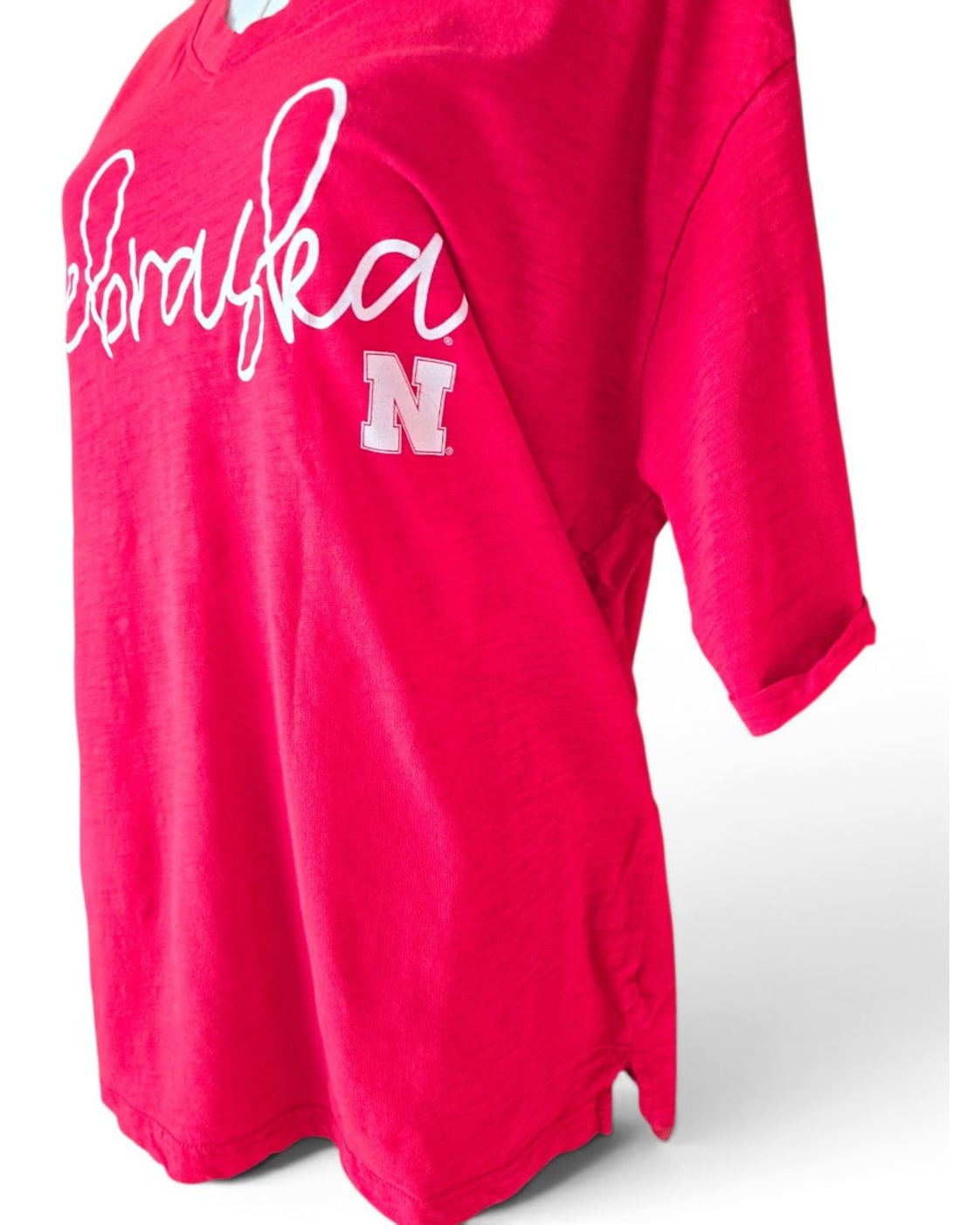 Pressbox Nebraska Script V-Neck T-Shirt