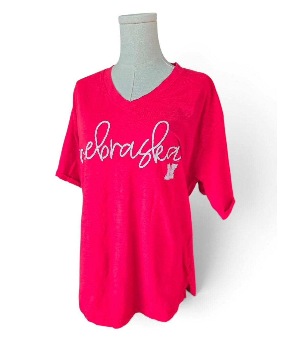 Pressbox Nebraska Script V-Neck T-Shirt