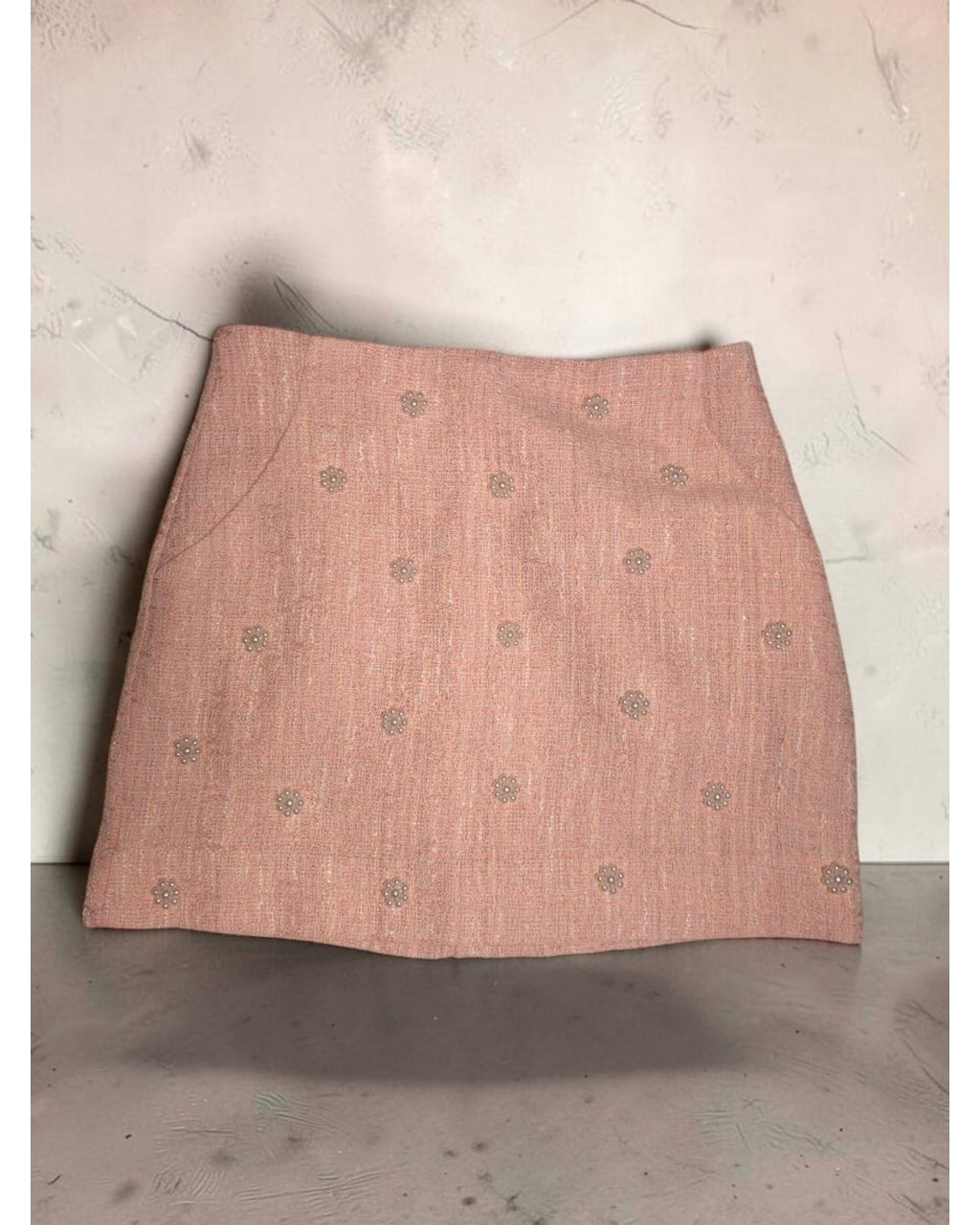 Rhinestone Floral Embellished Mini Skirt
