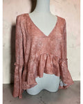Snakeskin Print Peplum Blouse