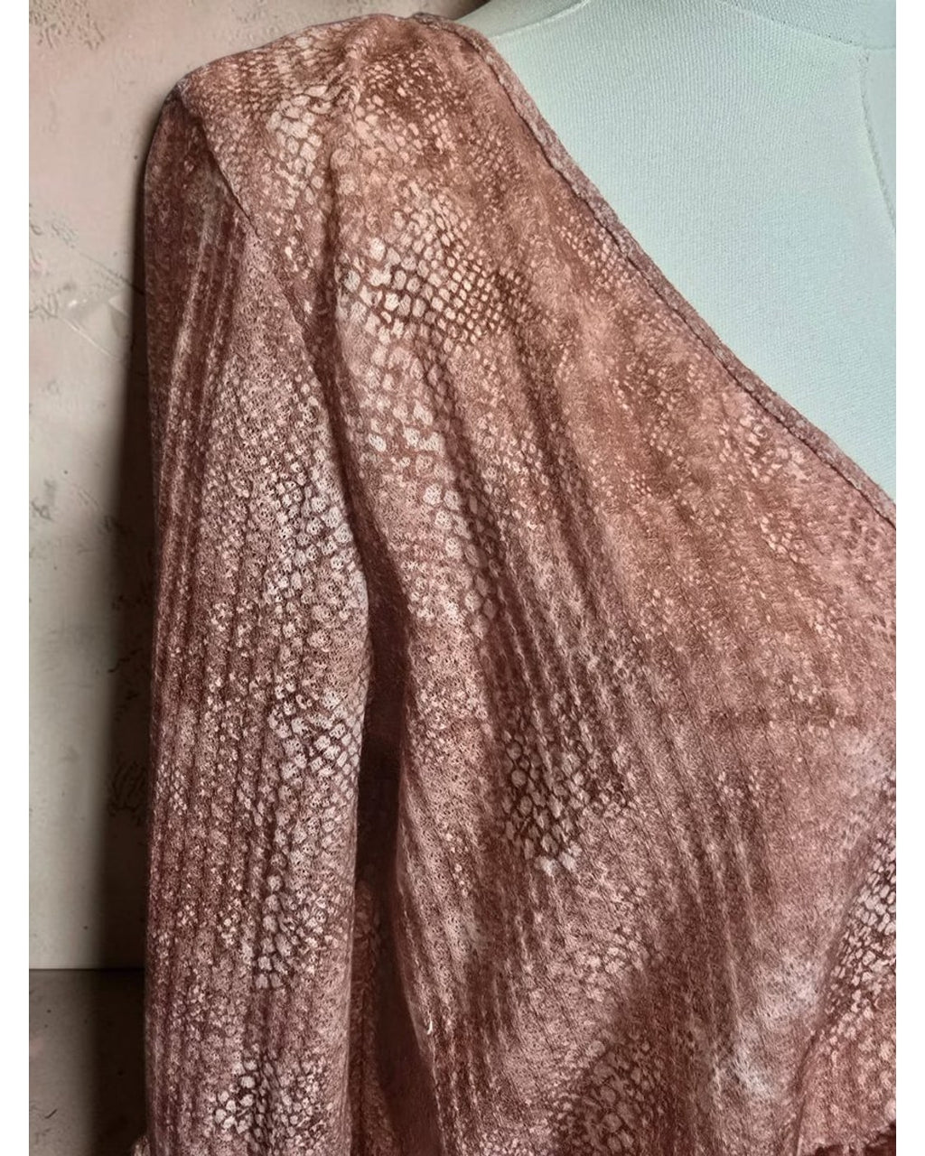 Snakeskin Print Peplum Blouse