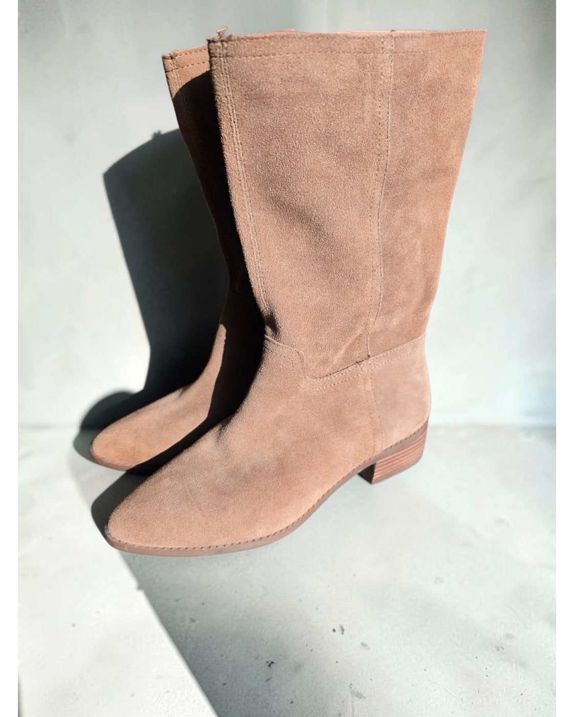 Beige LUCKY BRAND Suede Mid-Calf Boots, size 8½ – photo 2