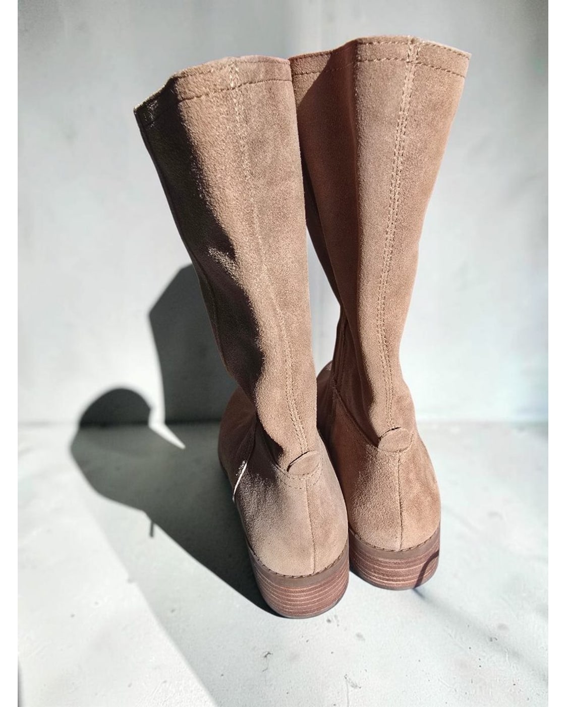 Beige LUCKY BRAND Suede Mid-Calf Boots, size 8½ – photo 3