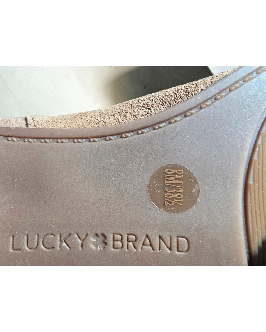 Beige LUCKY BRAND Suede Mid-Calf Boots, size 8½ – photo 4