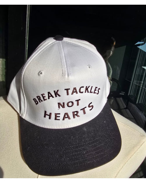 White THE CURATED PEARL Break Tackles Not Hearts Baseball Cap