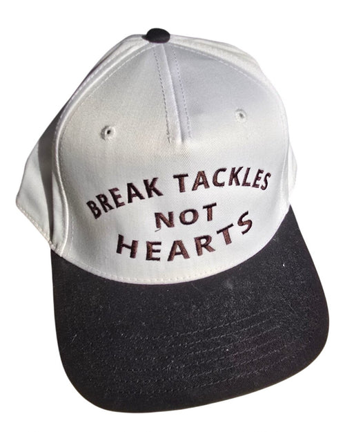 White Unbranded Break Tackles Not Hearts Baseball Cap