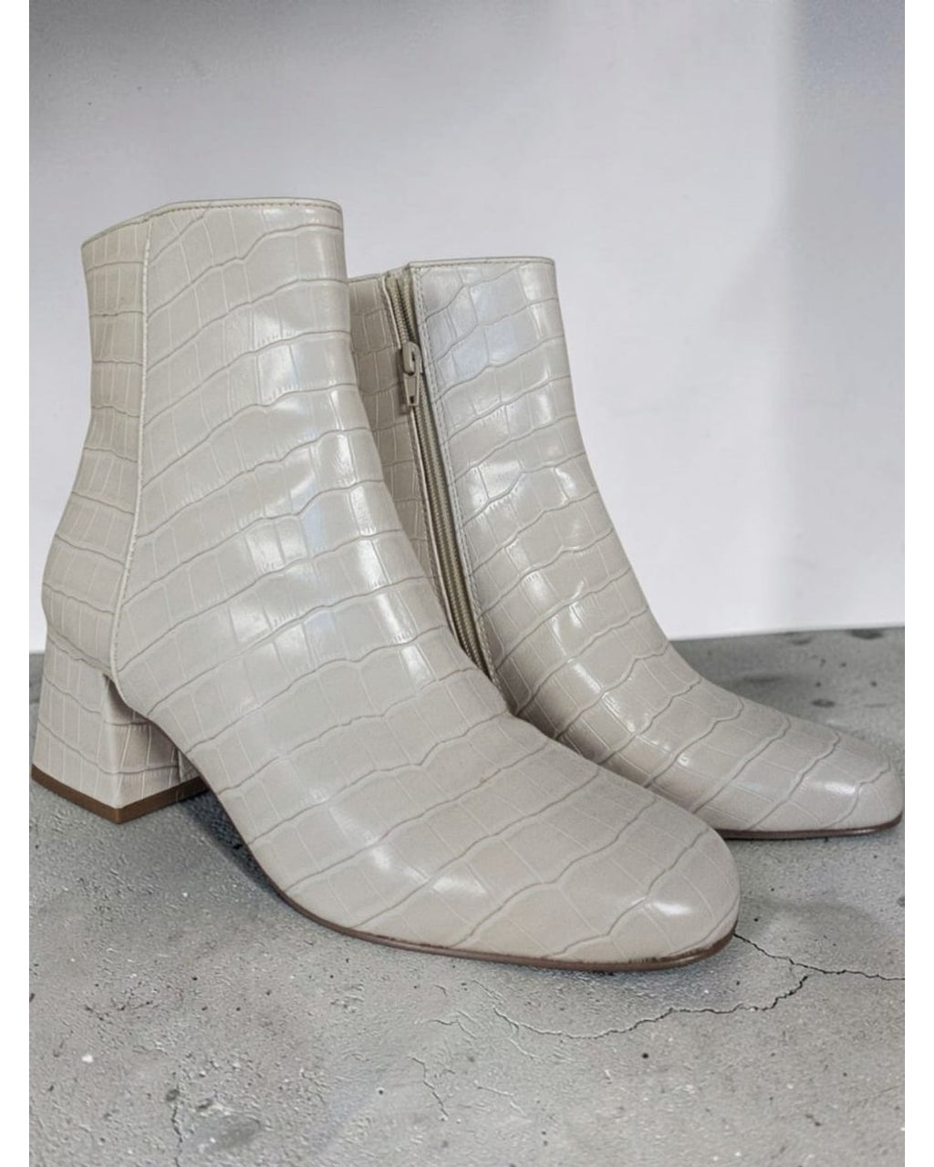 Croc-Embossed Square-Toe Ankle Booties - Style# DARMA-P/DARM03S1