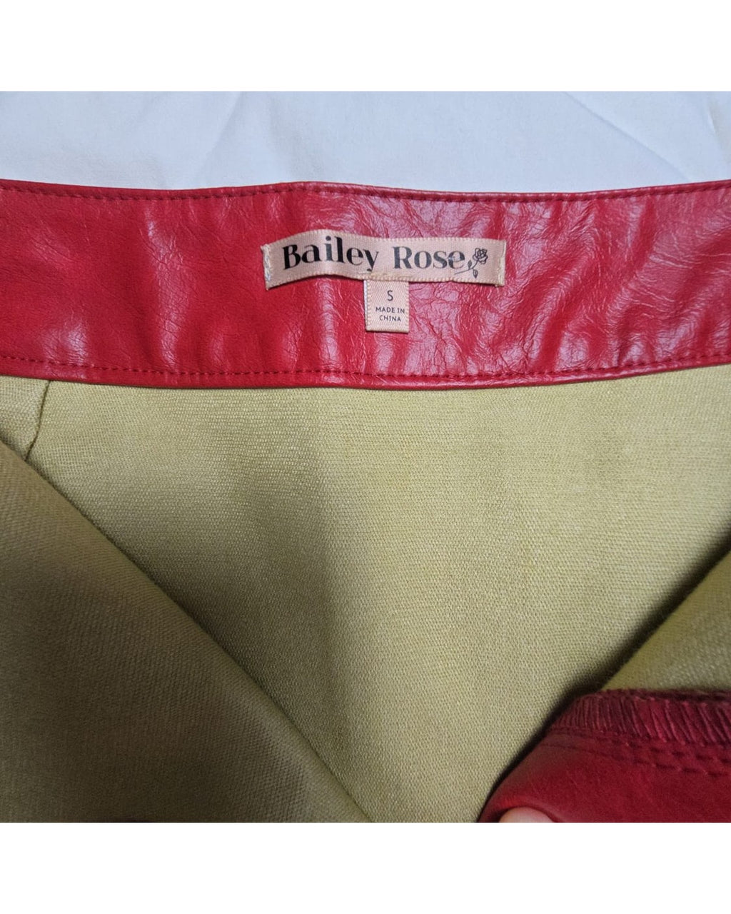 Bailey Rose Racing Stripe Faux Leather Mini Skirt