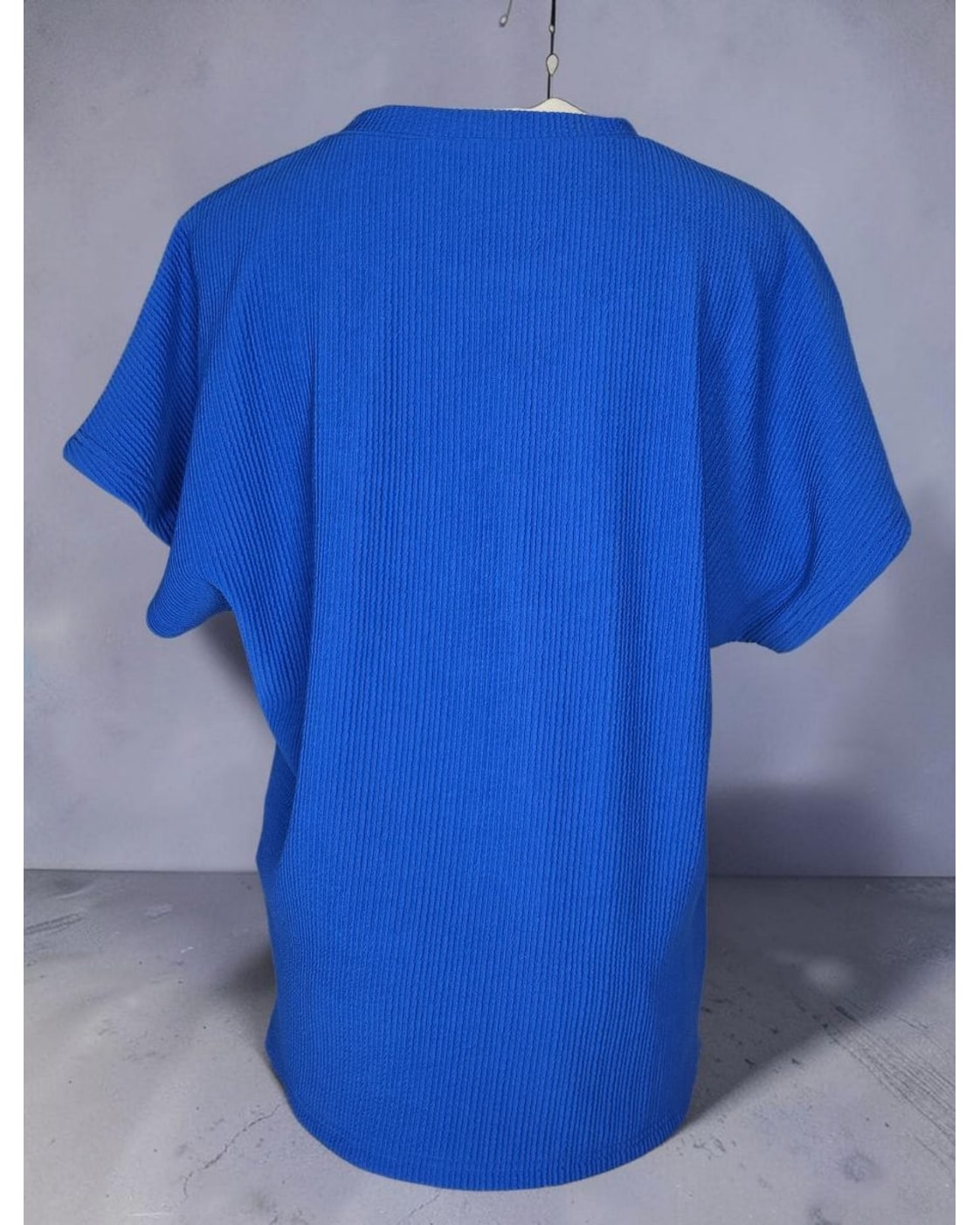 Allie Rose Ribbed Side-Slit Short Sleeve Knit Top