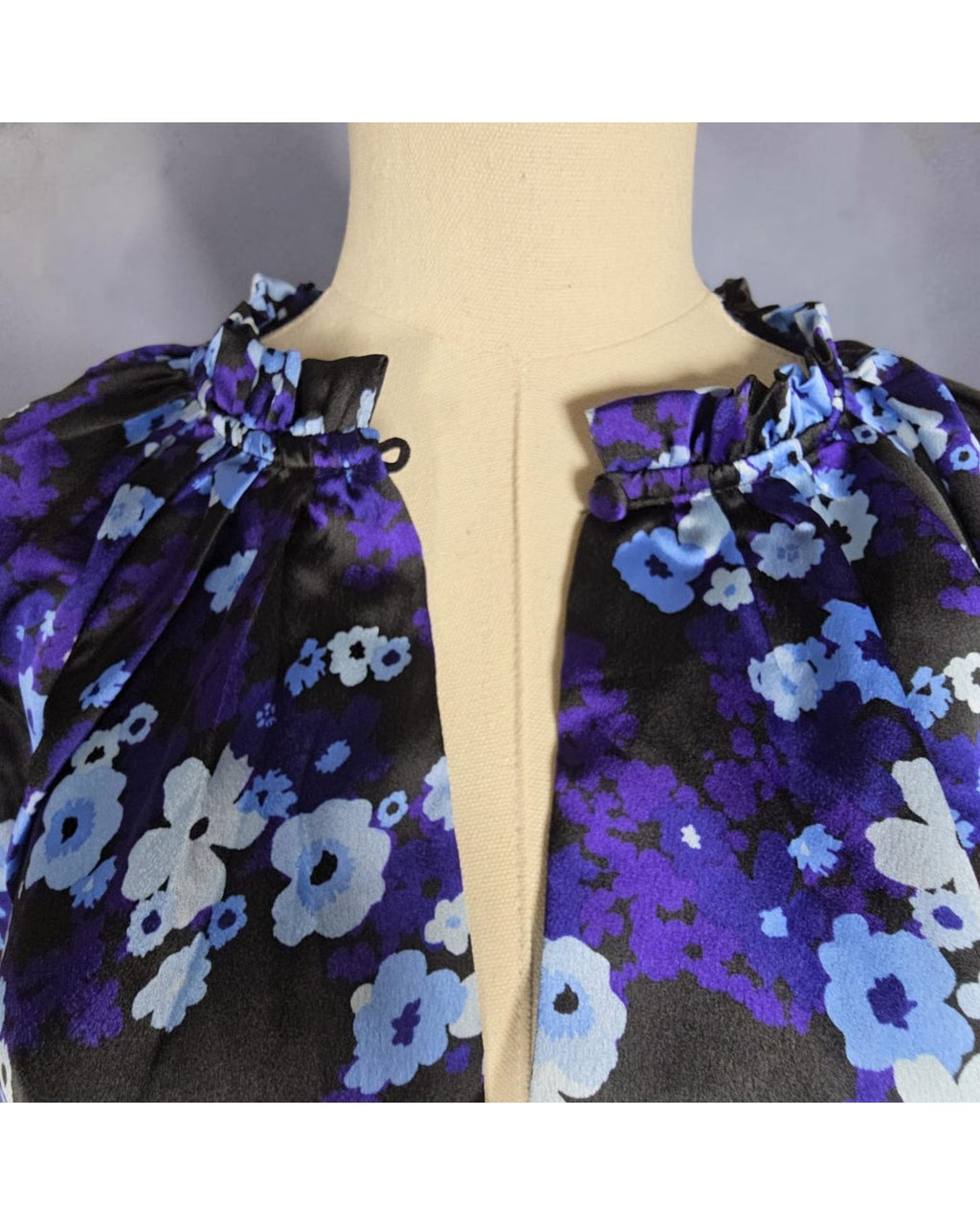 SUGARLIPS Floral Ruffle-Neck Long Sleeve Blouse