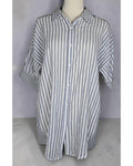 Doe & Rae Mixed Stripe Oversized Button Down