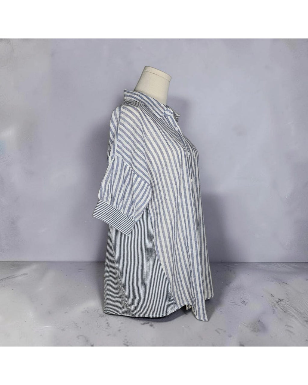 Doe & Rae Mixed Stripe Oversized Button Down