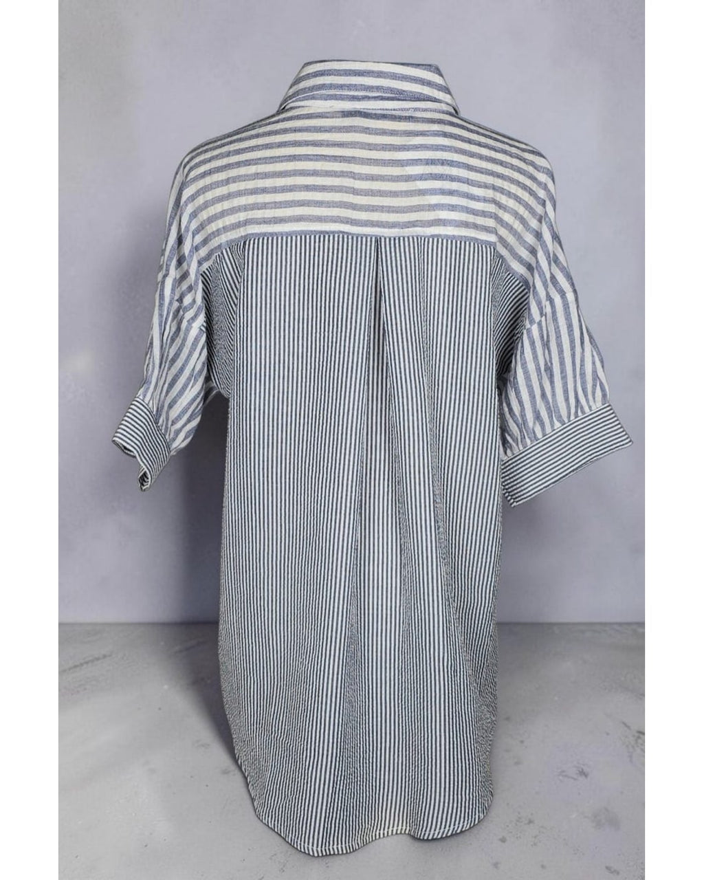 Doe & Rae Mixed Stripe Oversized Button Down