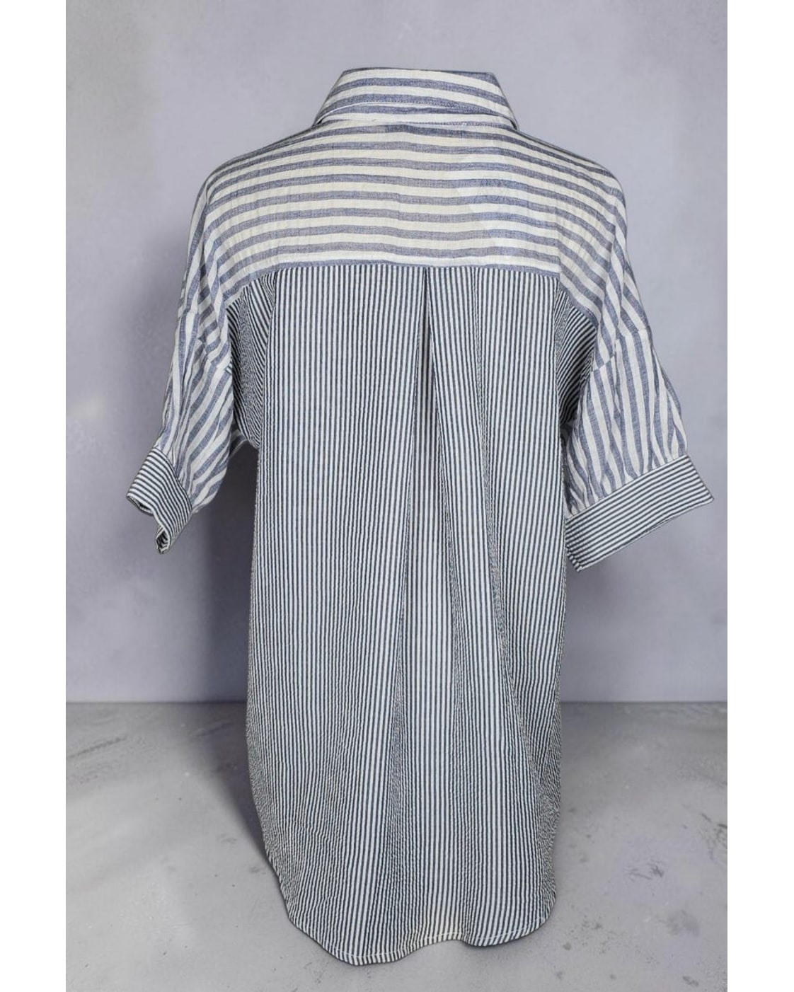 Doe & Rae Mixed Stripe Oversized Button Down