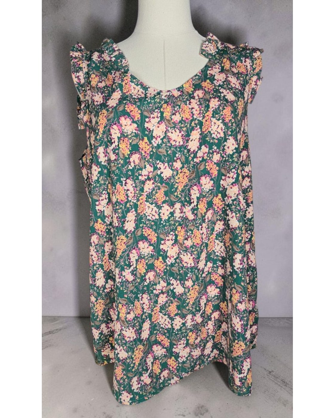 Hailey & Co Floral Ruffle-Shoulder Mini Dress