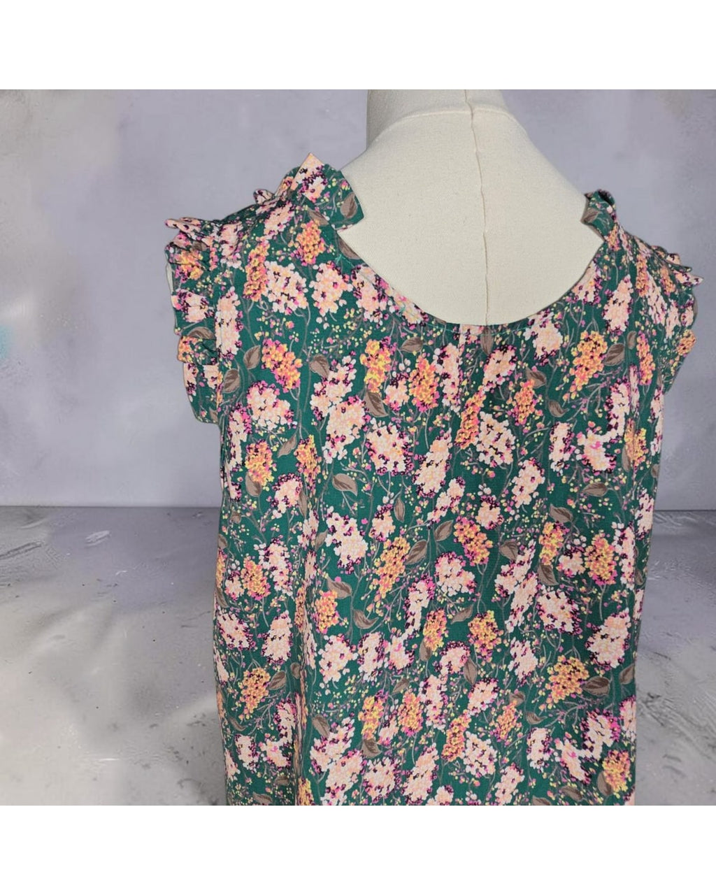 Hailey & Co Floral Ruffle-Shoulder Mini Dress