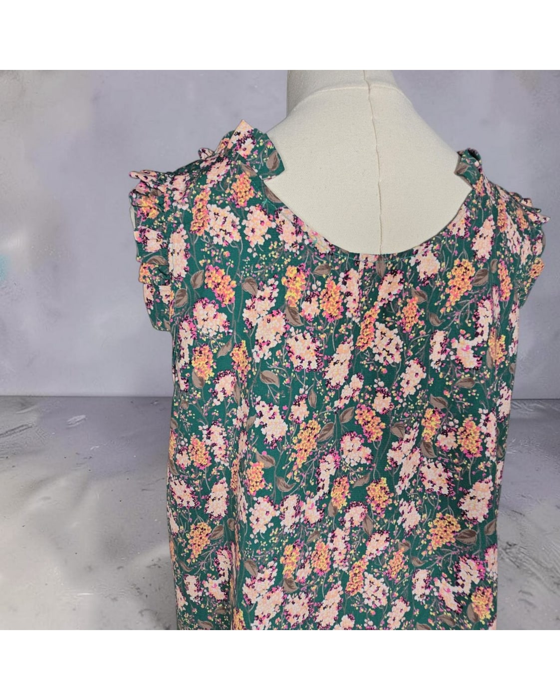 Hailey & Co Floral Ruffle-Shoulder Mini Dress