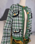 VICI Plaid Gold-Button Cardigan