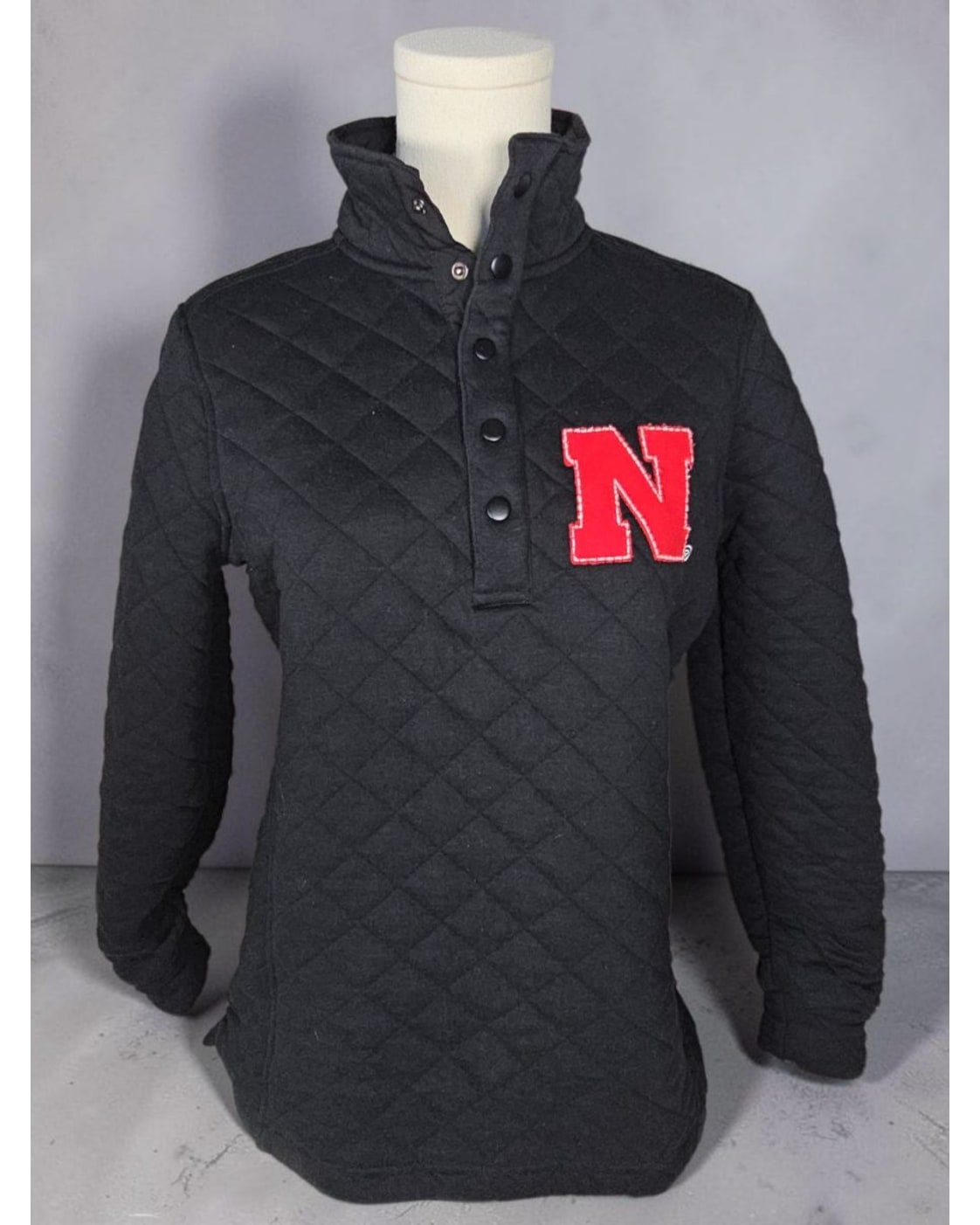 Nebraska Quilted Snap-Neck Pullover Jacket