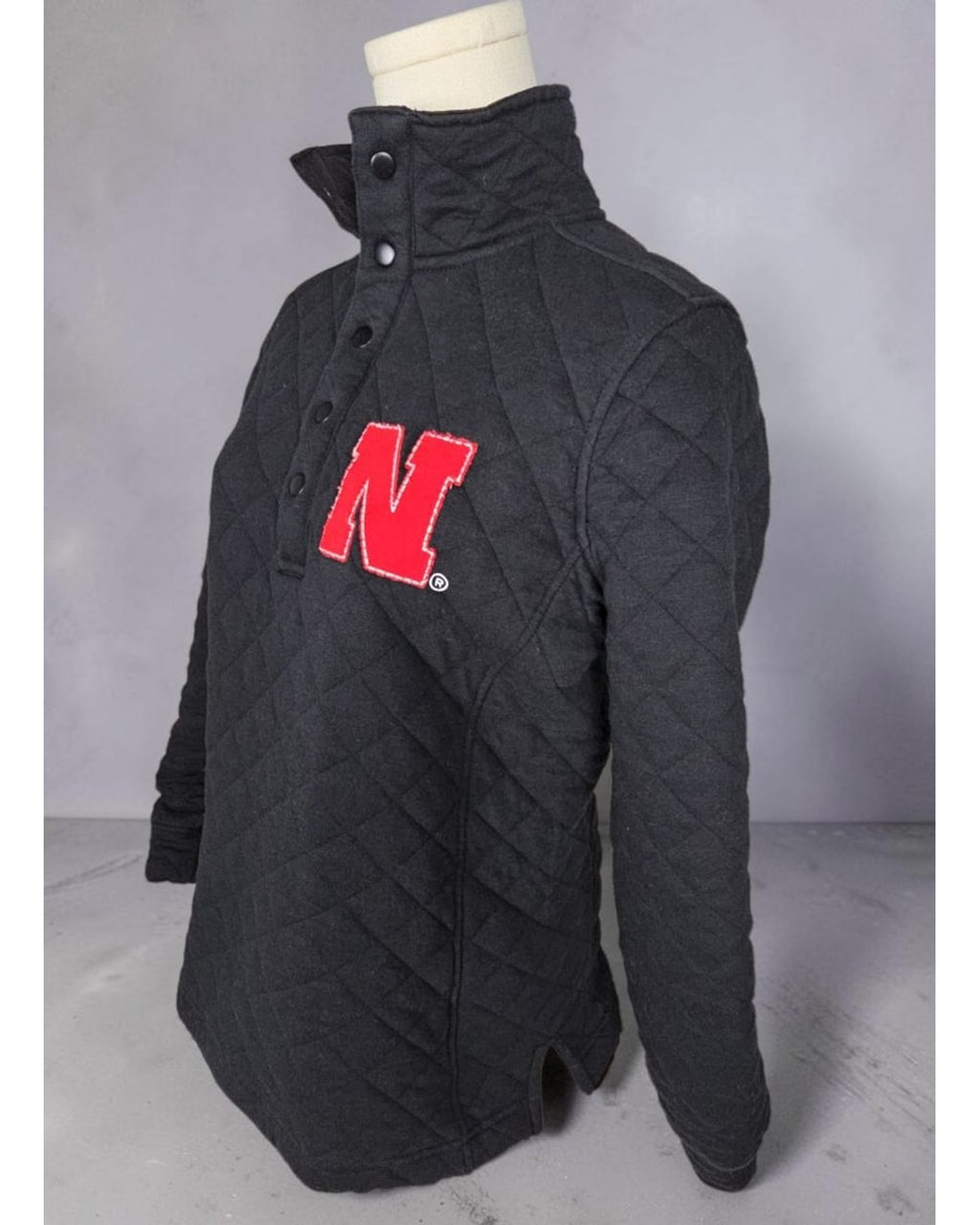 Nebraska Quilted Snap-Neck Pullover Jacket