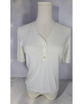 BANANA REPUBLIC Ribbed Short Sleeve Henley Knit Top
