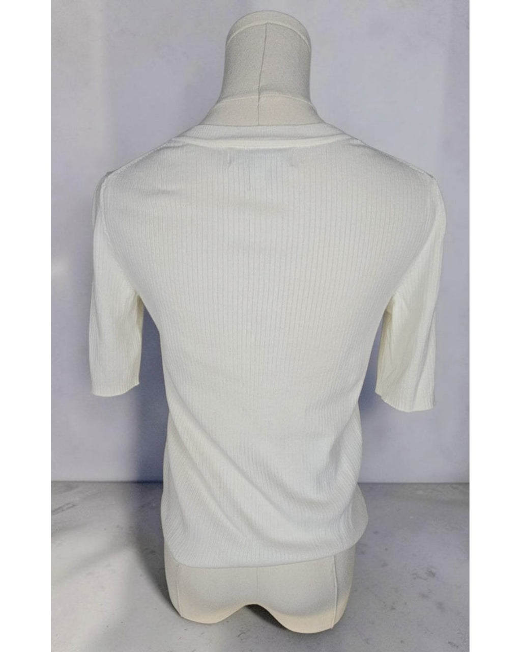 BANANA REPUBLIC Ribbed Short Sleeve Henley Knit Top