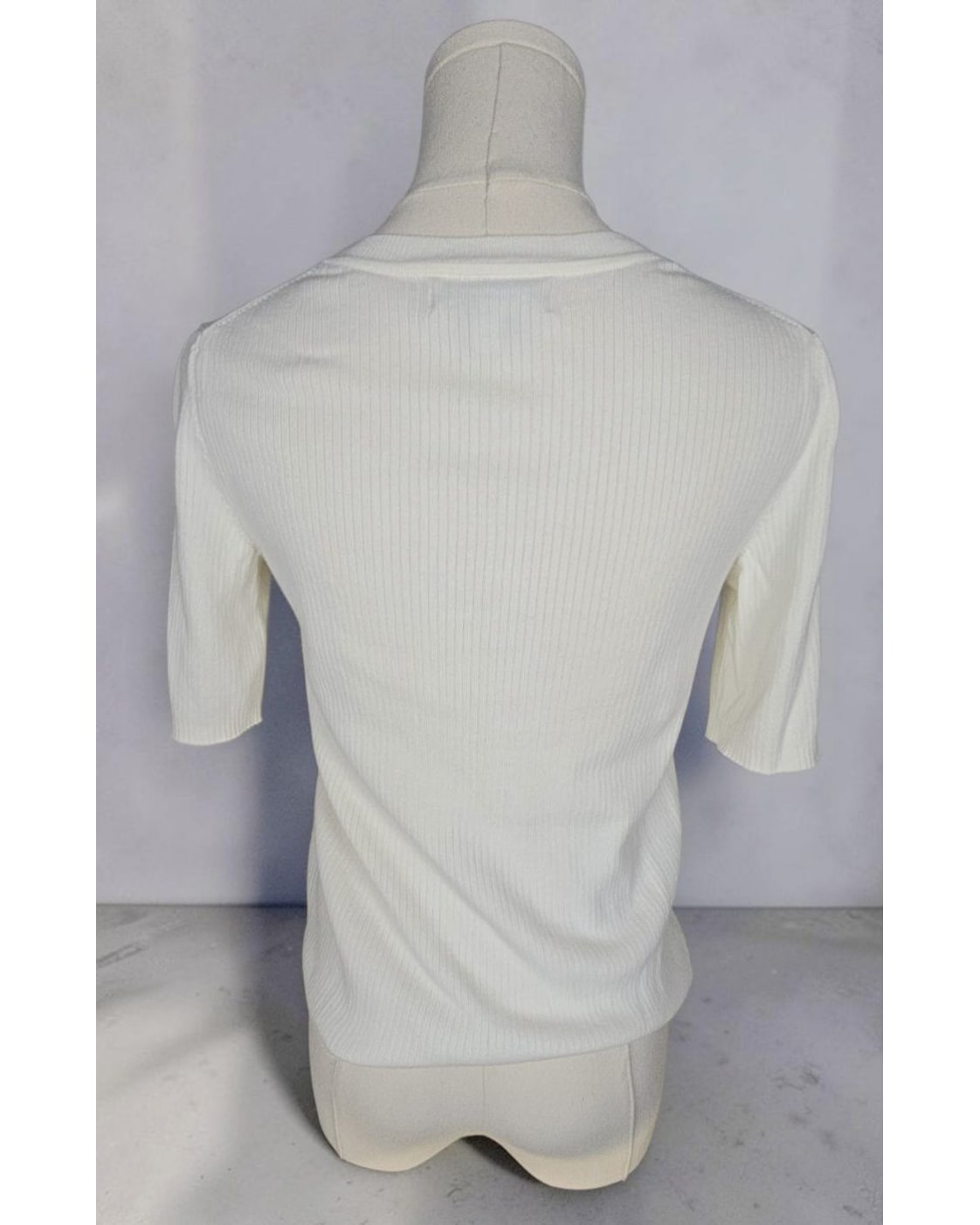 BANANA REPUBLIC Ribbed Short Sleeve Henley Knit Top