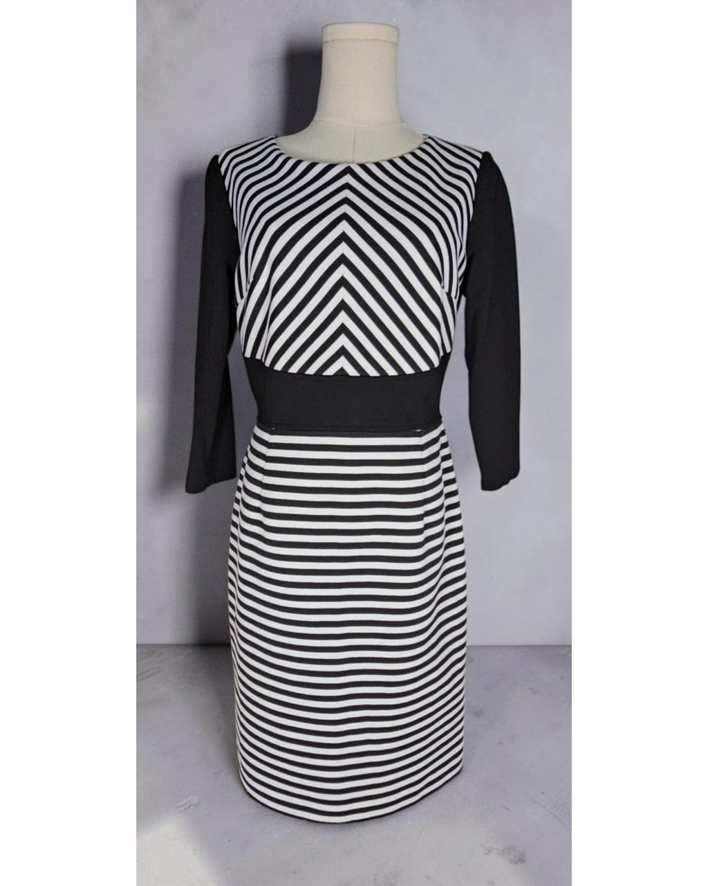 ANTONIO MELANI Striped Sheath Midi Dress