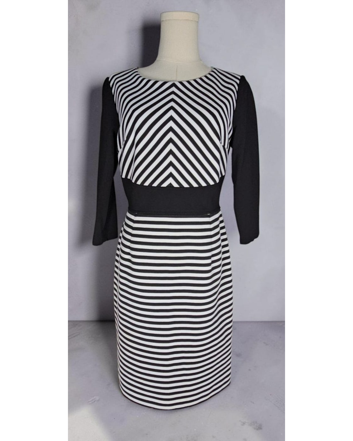 ANTONIO MELANI Striped Sheath Midi Dress
