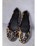 Tory Burch Leopard Print Minnie Travel Ballet Flats - Style# 36469