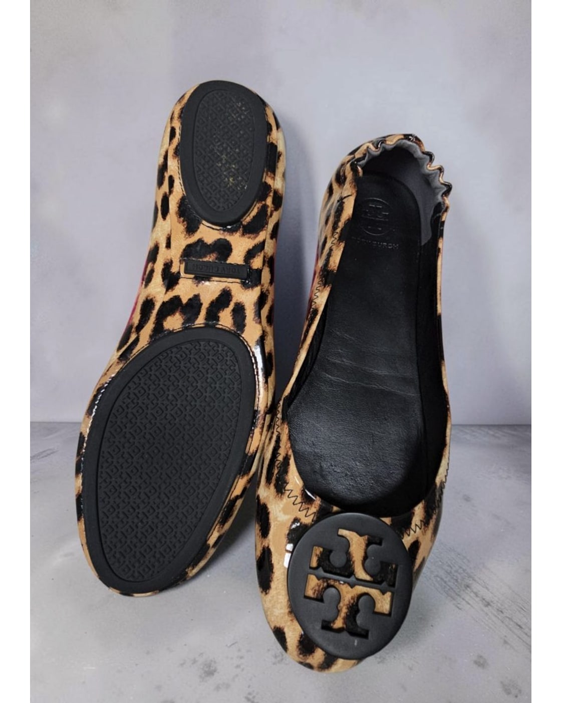 Tory Burch Leopard Print Minnie Travel Ballet Flats - Style# 36469