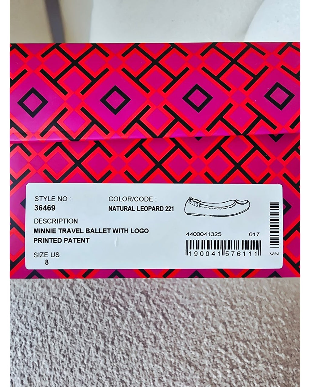 Tory Burch Leopard Print Minnie Travel Ballet Flats - Style# 36469