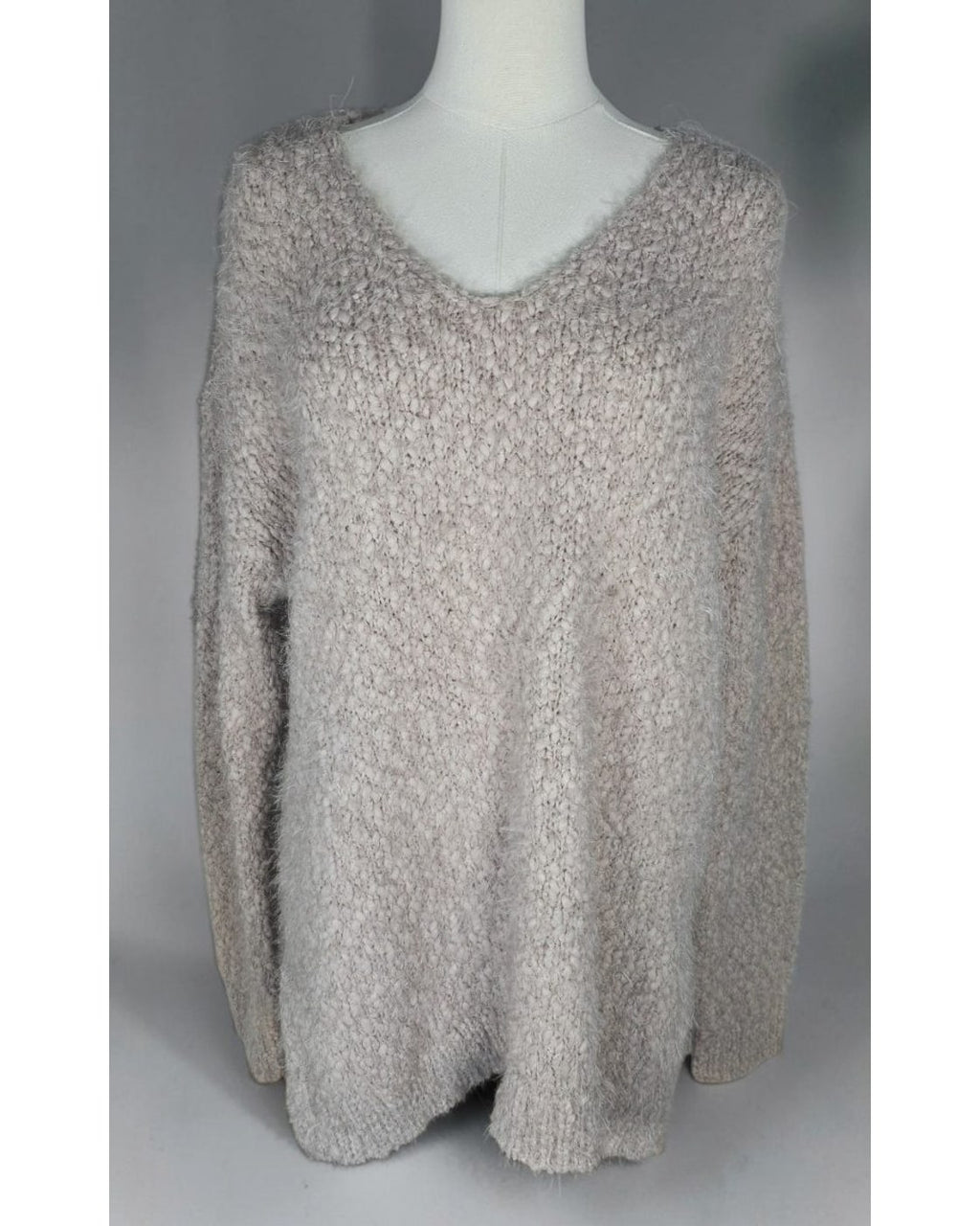 TRIBAL Textured V-Neck Tunic Sweater