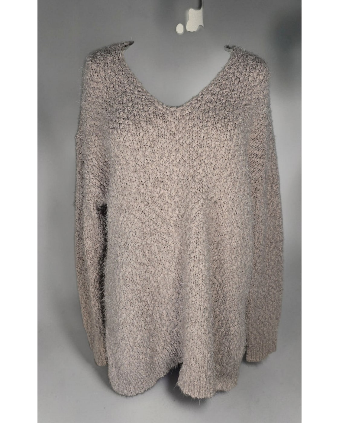 TRIBAL Textured V-Neck Tunic Sweater