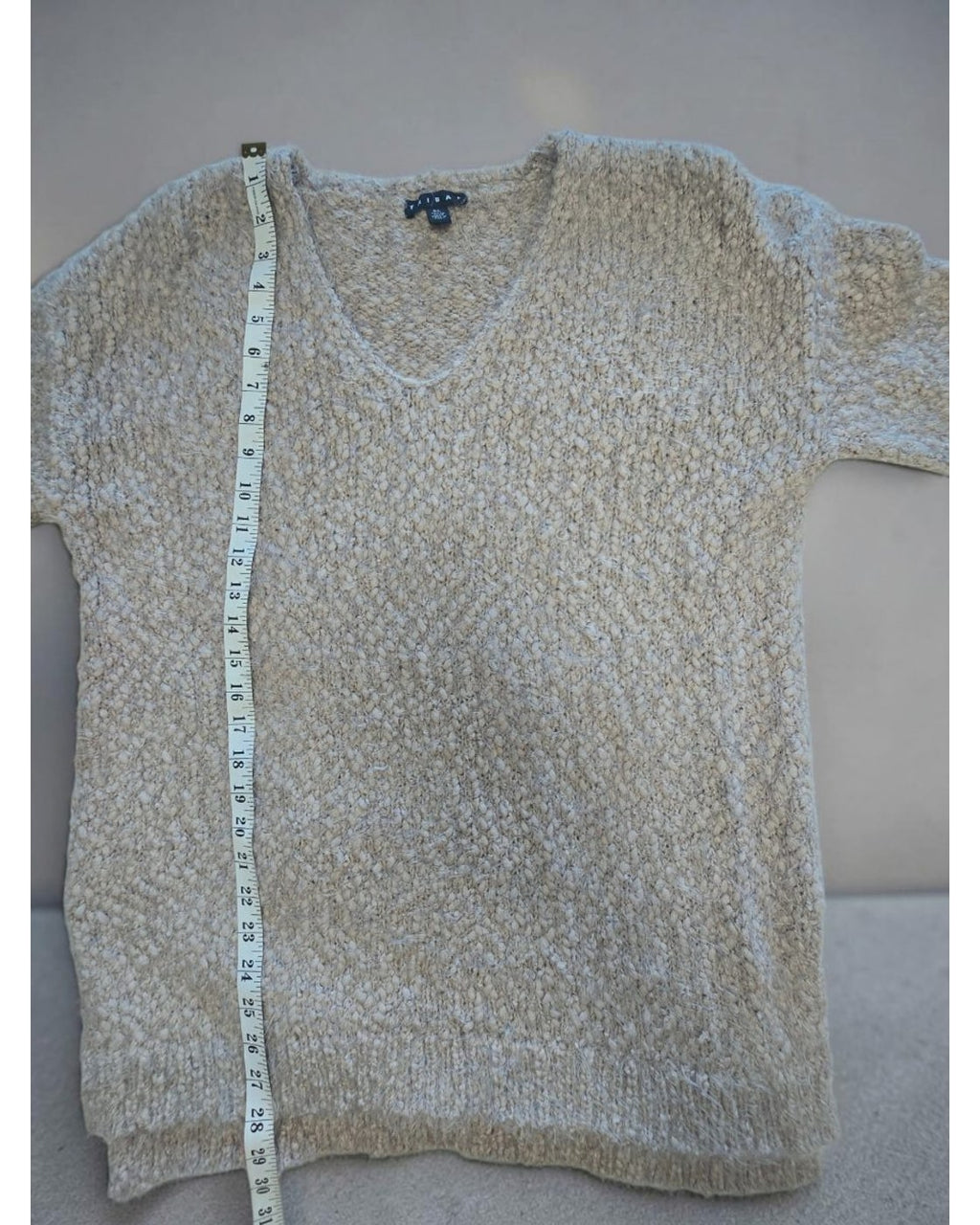 TRIBAL Textured V-Neck Tunic Sweater