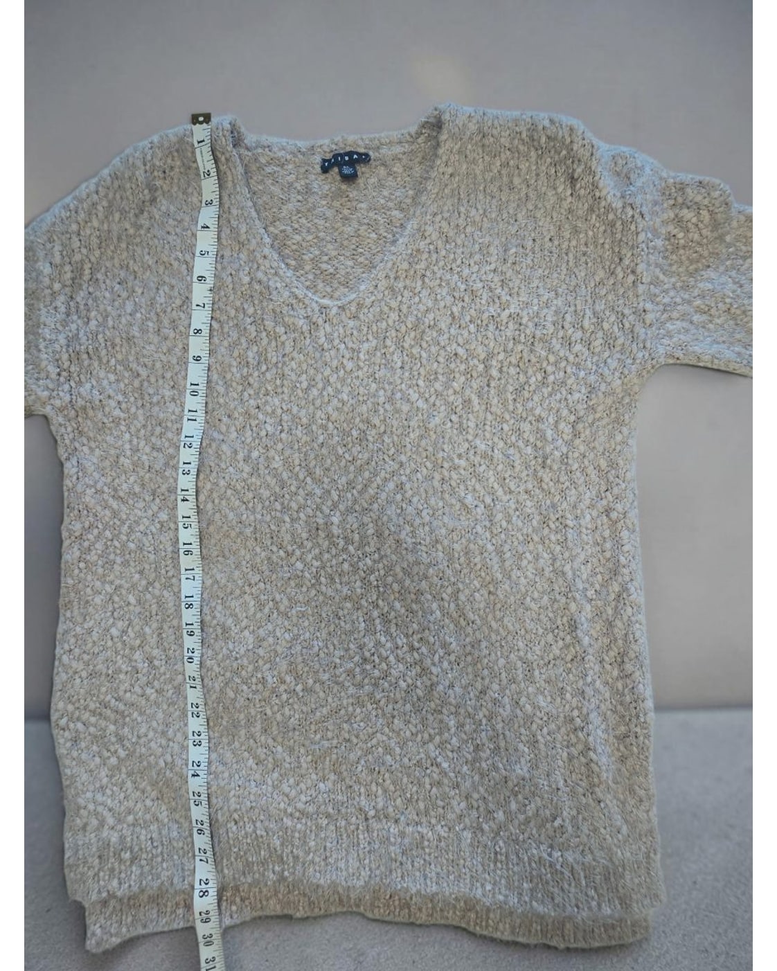 TRIBAL Textured V-Neck Tunic Sweater