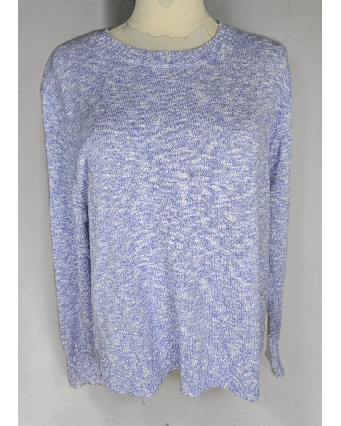 J.CREW Marled Crew-Neck Split-Hem Sweater
