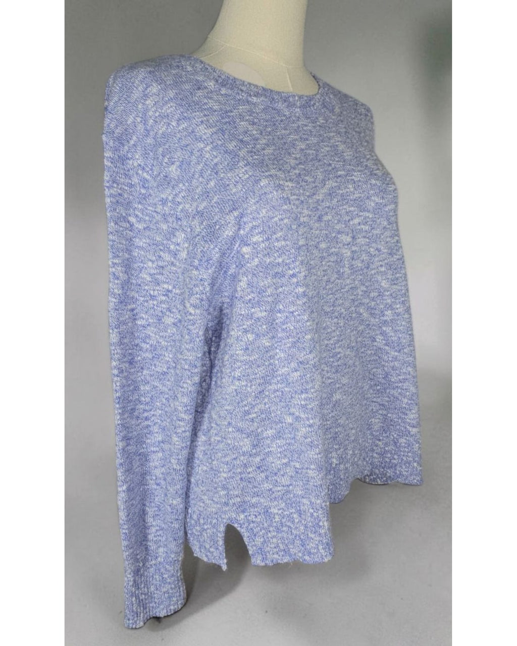 J.CREW Marled Crew-Neck Split-Hem Sweater