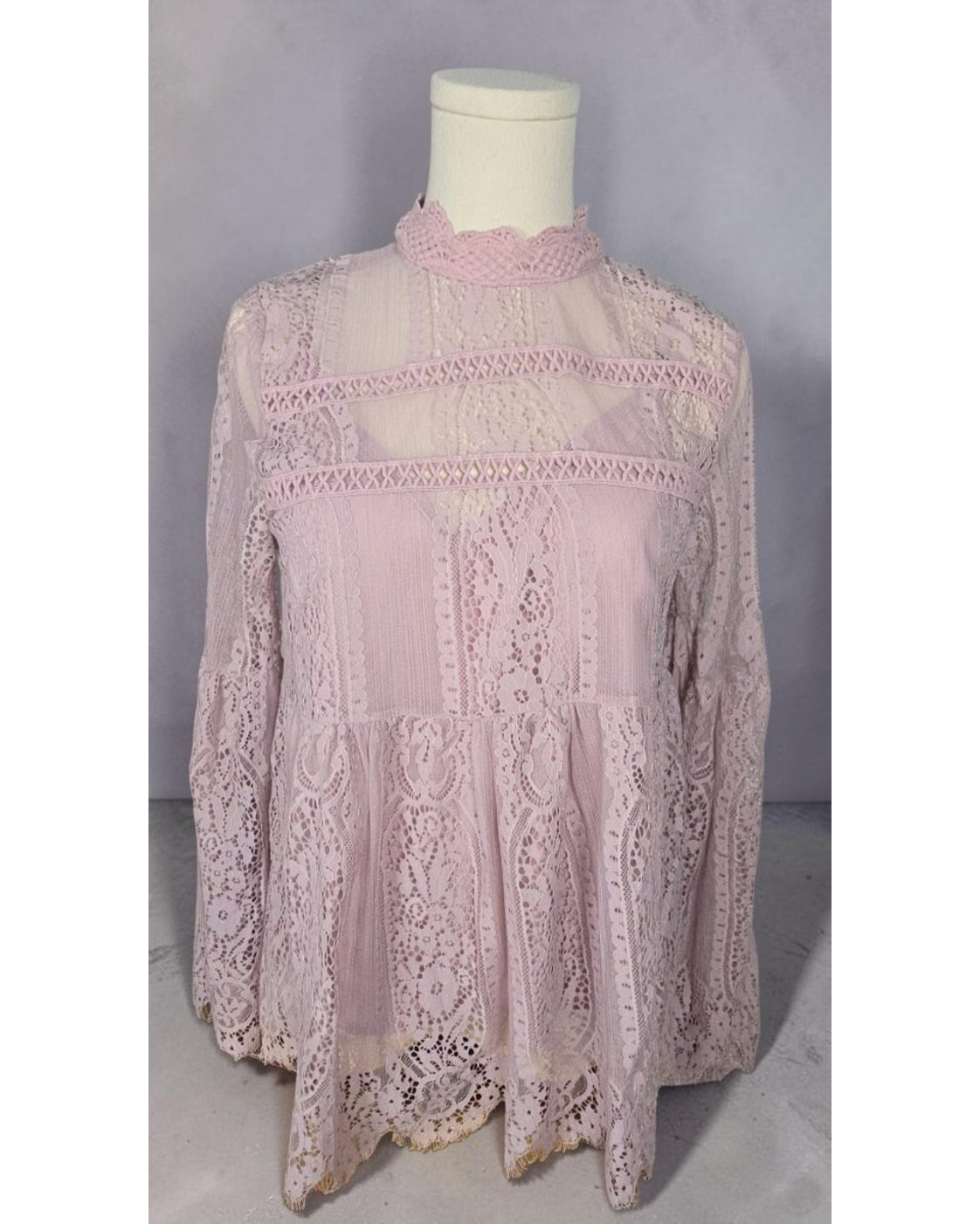 attard state Lace Long Sleeve Mini Dress