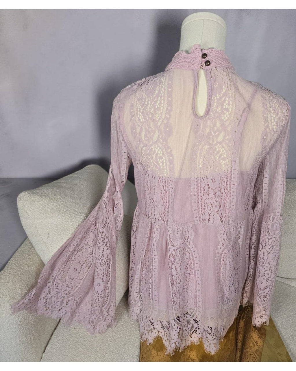 attard state Lace Long Sleeve Mini Dress